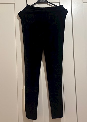 Siyah Süet Midi Çocuk Tayt - Görsel 3