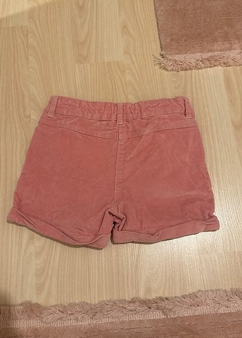 Düğmeli Pembe Süet Kız Şort - Görsel 2