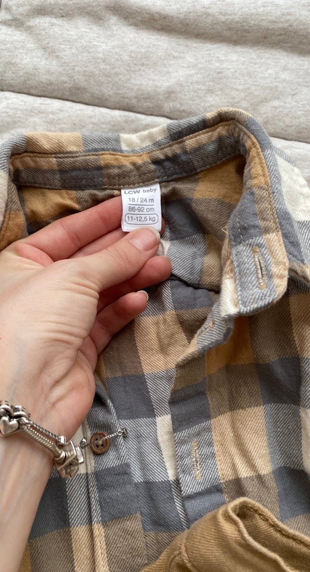 Kahverengi Gömlek ve Pantolon Bebek Takımı - Görsel 5