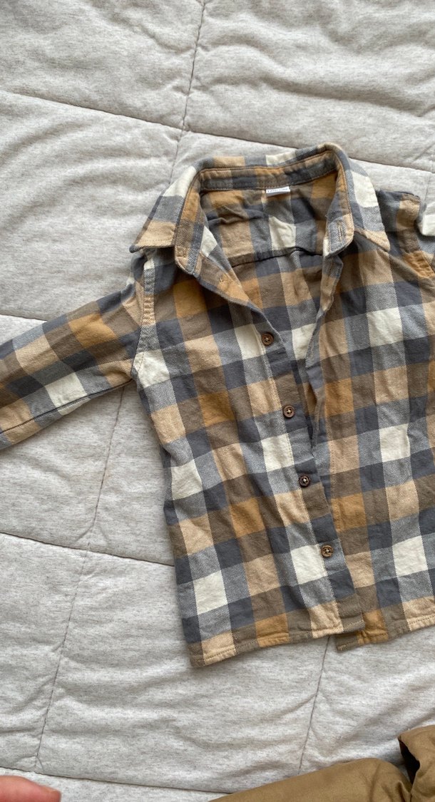 Kahverengi Gömlek ve Pantolon Bebek Takımı - Görsel 2