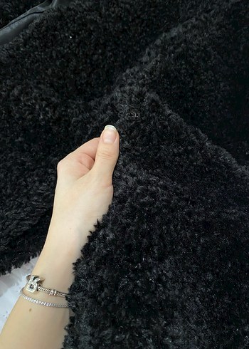 Mango Siyah Suni Kürk Midi Kaban - Görsel 2