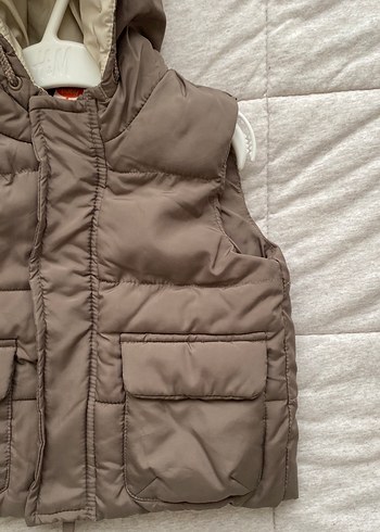 Kahverengi Erkek Çocuk Kapüşonlu Yelek - Görsel 2