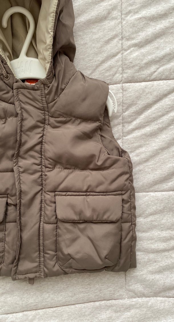 Kahverengi Erkek Çocuk Kapüşonlu Yelek - Görsel 2