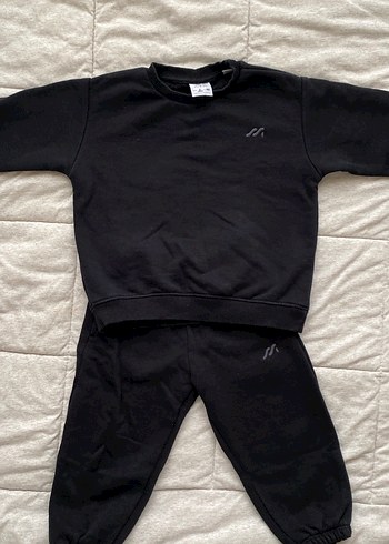 Siyah Erkek Çocuk Bol Kesim Eşofman Takımı - Görsel 3