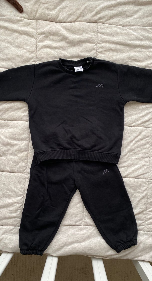 Siyah Erkek Çocuk Bol Kesim Eşofman Takımı - Görsel 3