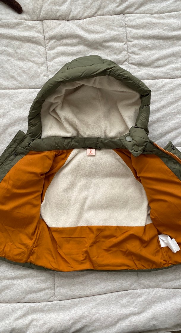 Düğmeli Yeşil Erkek Çocuk Mont - Görsel 4