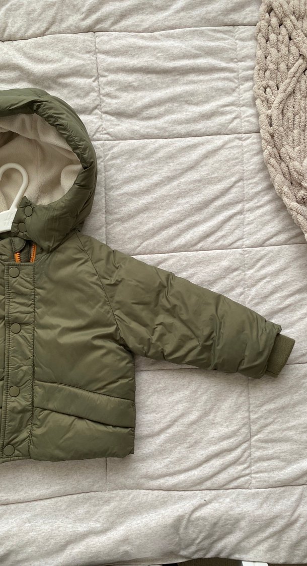 Düğmeli Yeşil Erkek Çocuk Mont - Görsel 2