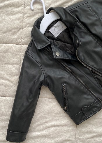 Siyah Deri Biker Ceket - Görsel 6