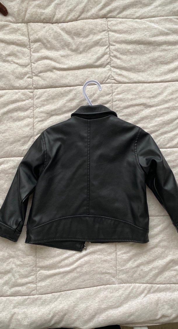 Siyah Deri Biker Ceket - Görsel 5