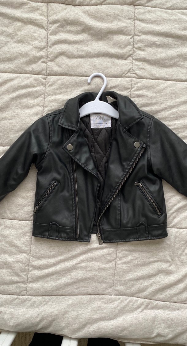 Siyah Deri Biker Ceket - Görsel 3