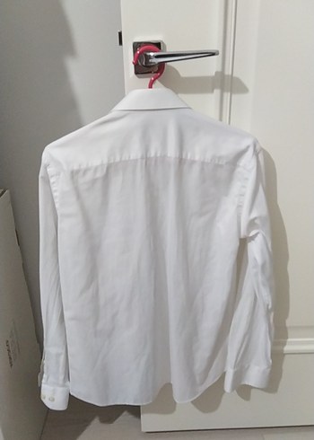 Beyaz Pamuklu Uzun Kollu Erkek Gömlek - Görsel 2