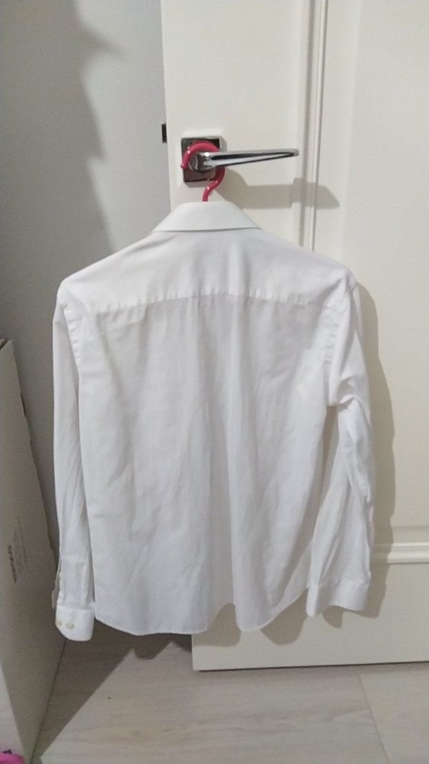 Beyaz Pamuklu Uzun Kollu Erkek Gömlek - Görsel 2