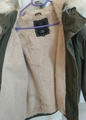 Gri Kapüşonlu Kadın Kışlık Mont - Görsel 4