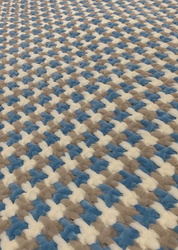 mavi krem kahve karısımı çocuk battaniyesi - Görsel 4