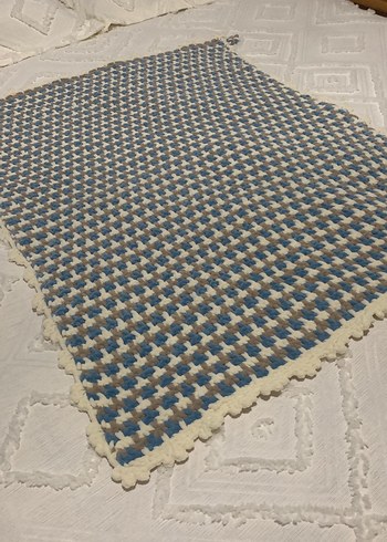 mavi krem kahve karısımı çocuk battaniyesi - Görsel 5