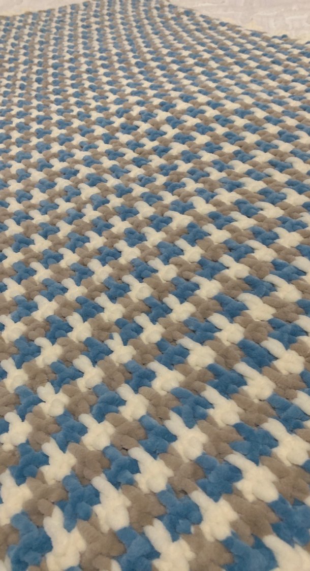 mavi krem kahve karısımı çocuk battaniyesi - Görsel 4