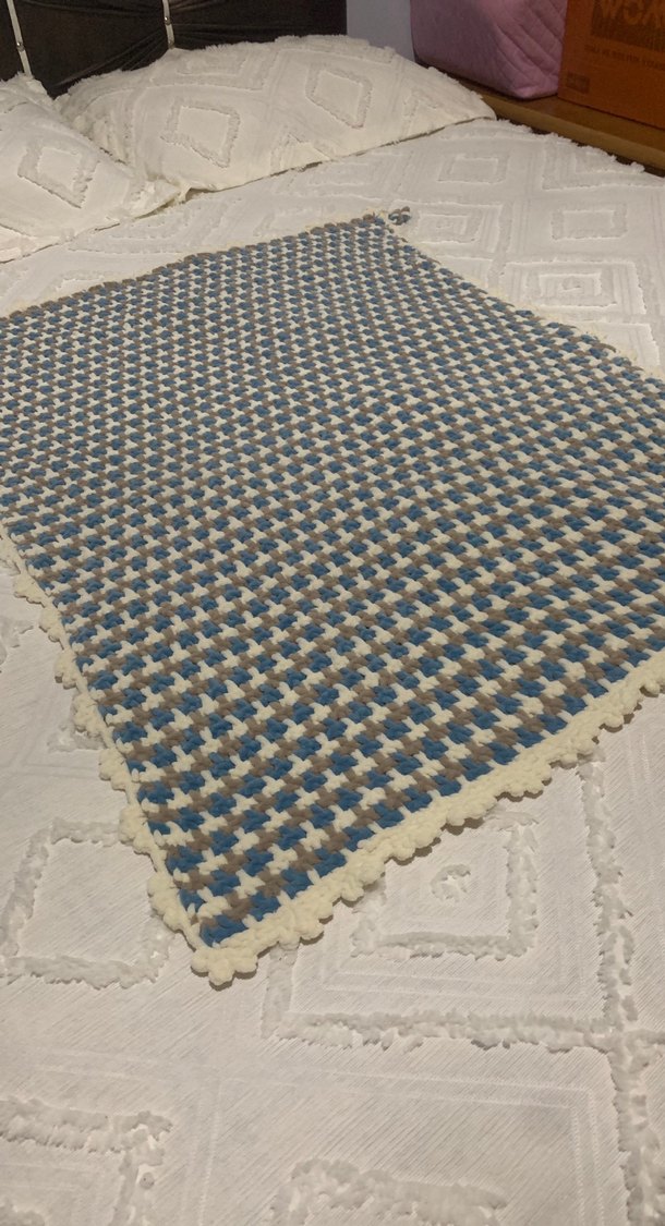 mavi krem kahve karısımı çocuk battaniyesi - Görsel 5