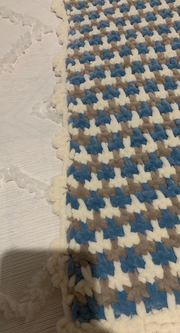 mavi krem kahve karısımı çocuk battaniyesi - Görsel 3