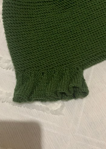 Koyu Yeşil Örgü Bebek Kız Tulum - Görsel 4