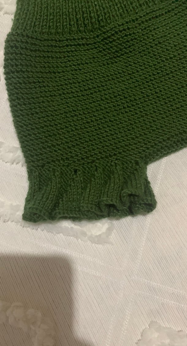 Koyu Yeşil Örgü Bebek Kız Tulum - Görsel 4