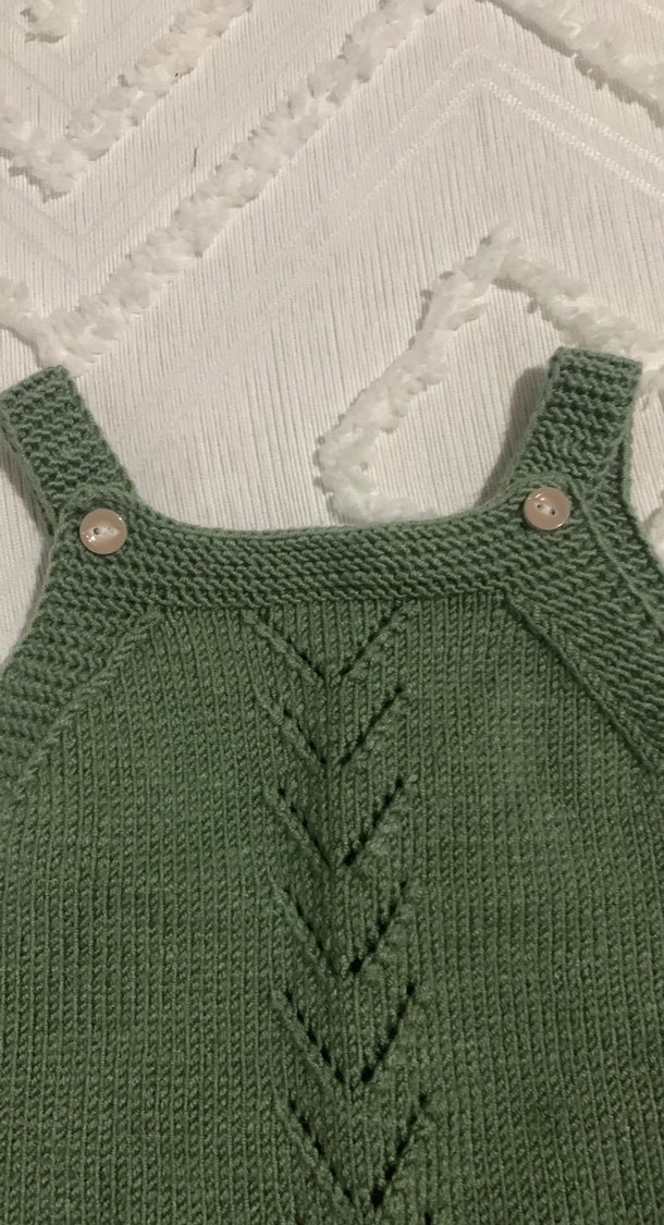 Yeşil Örgü Bebek Tulum - Görsel 5