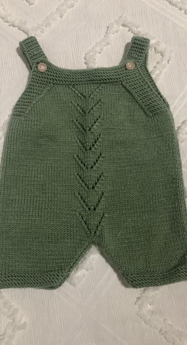 Yeşil Örgü Bebek Tulum - Görsel 4