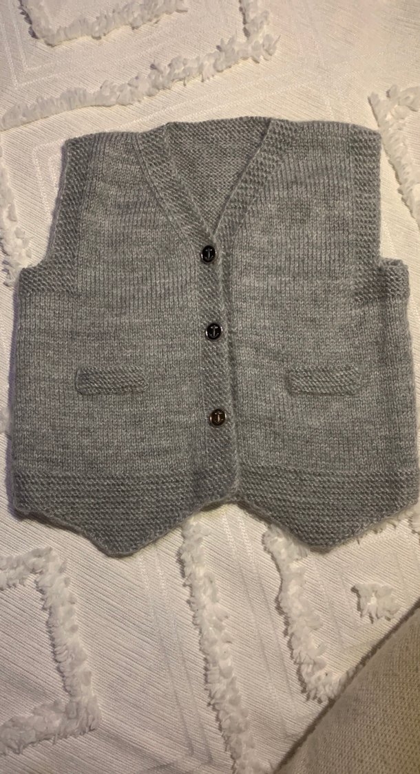 erkek bebek örgü efe yeleği - Görsel 5