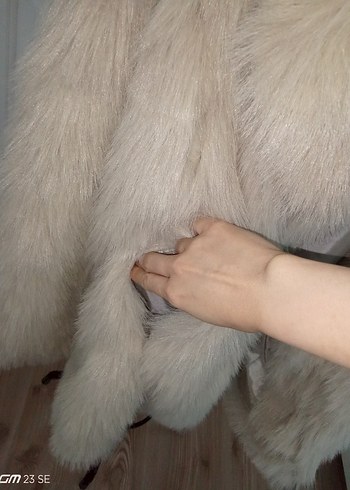 36 Beden gri Renk Bej rengi peluş kürk