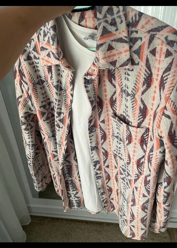 Bohem Tarz Çok Renkli Uzun Kollu Gömlek - Görsel 2