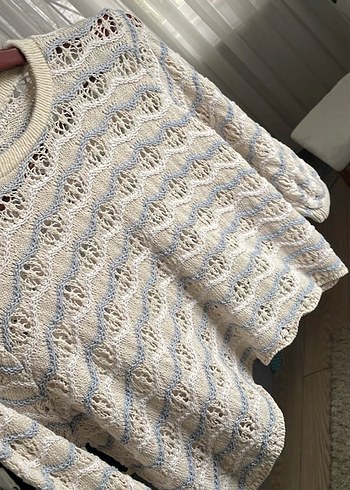 Bej Örgü Bohem Kadın Kazak - Görsel 3