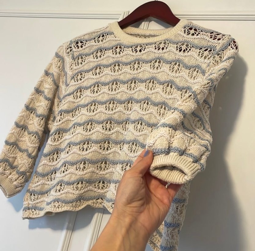 Bej Örgü Bohem Kadın Kazak - Görsel 5