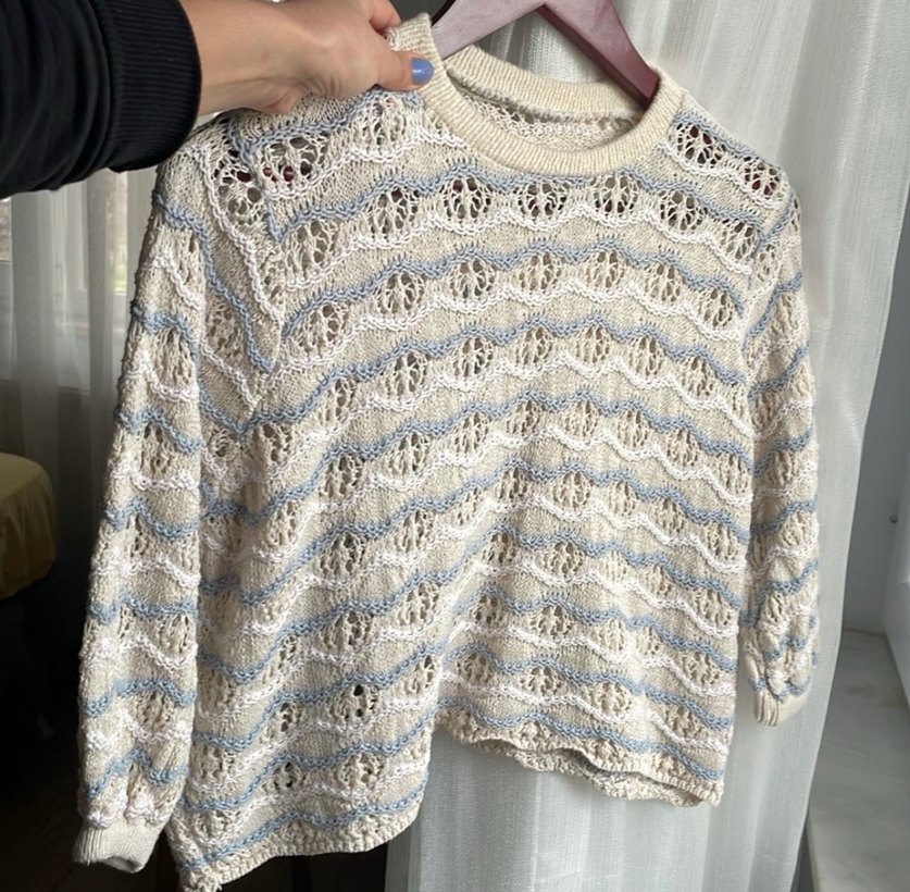 Bej Örgü Bohem Kadın Kazak - Görsel 4