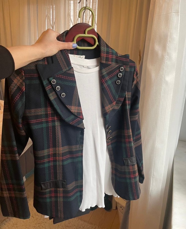 Düğmeli Kahverengi Kadın Blazer Ceket - Görsel 2