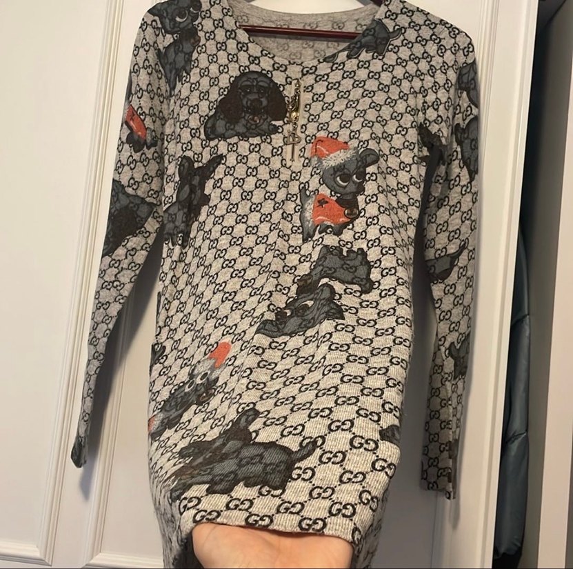 Gri Baskılı Fermuarlı Kedi Kıyafeti - Görsel 4