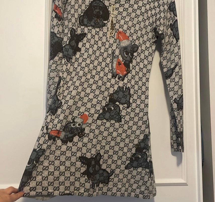 Gri Baskılı Fermuarlı Kedi Kıyafeti - Görsel 5