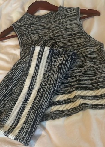 Gri Zebra Desenli Uzun Triko Elbise - Görsel 8