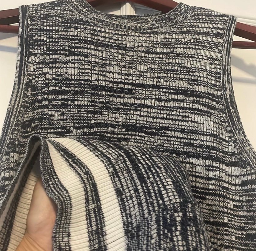 Gri Zebra Desenli Uzun Triko Elbise - Görsel 4