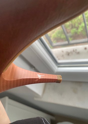 Kahverengi Deri Stiletto Kadın Ayakkabı - Görsel 6