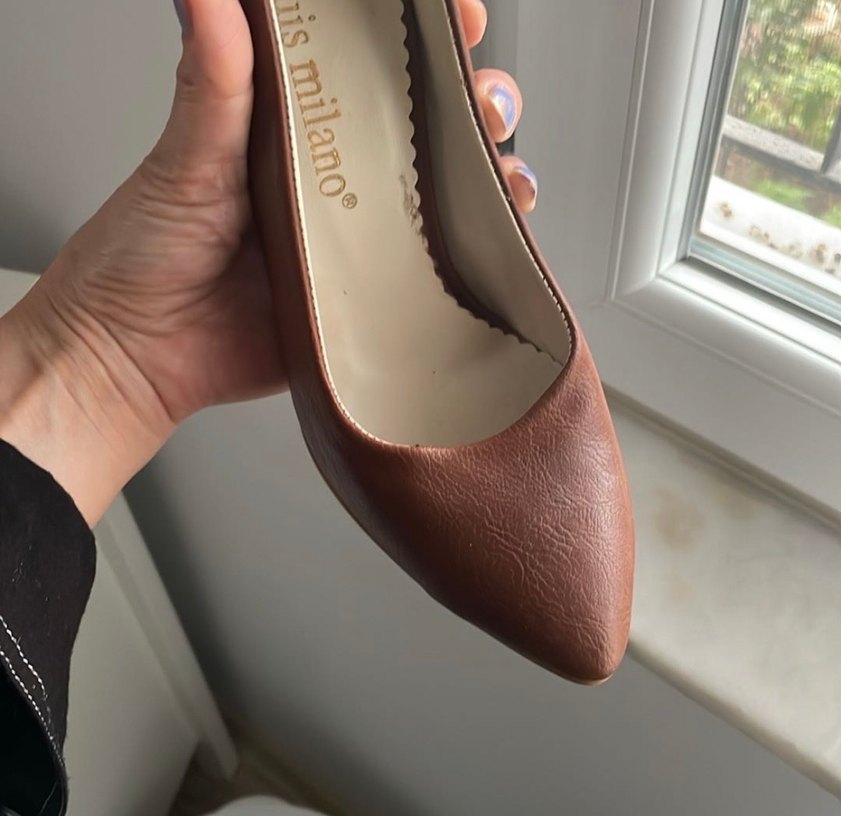 Kahverengi Deri Stiletto Kadın Ayakkabı - Görsel 5