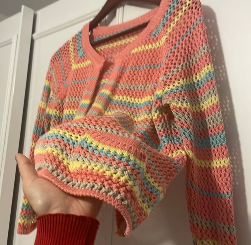 Kız Çocuk Renkli Örgü Hırka - Görsel 3