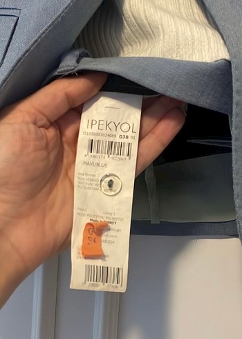 Açık mavi kadın Ceket, Klasik Kesim, Düğmeli - Görsel 3