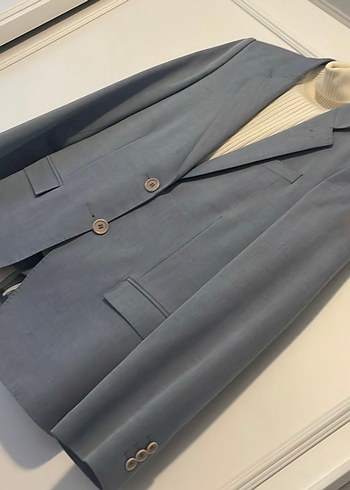 Açık mavi kadın Ceket, Klasik Kesim, Düğmeli - Görsel 2