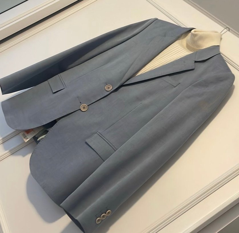 Açık mavi kadın Ceket, Klasik Kesim, Düğmeli - Görsel 2