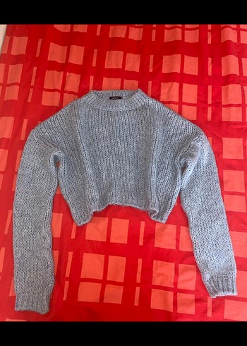 Addax Mavi Örgü Kadın Yün Kazak - Görsel 2