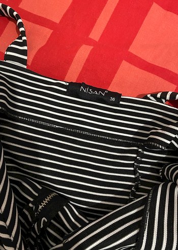 Çizgili Fermuarlı Kalın Askılı Mini Elbise - Görsel 4