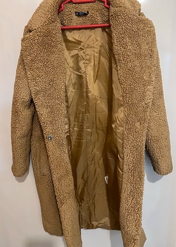 Kahverengi Midi Kadın Kürk Detaylı Kaban - Görsel 4