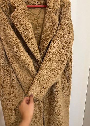 Kahverengi Midi Kadın Kürk Detaylı Kaban - Görsel 5