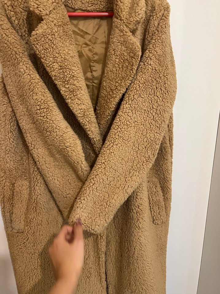 Kahverengi Midi Kadın Kürk Detaylı Kaban - Görsel 5