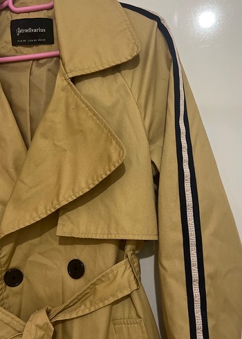 Bej Kuşaklı Midi Trençkot - Görsel 2