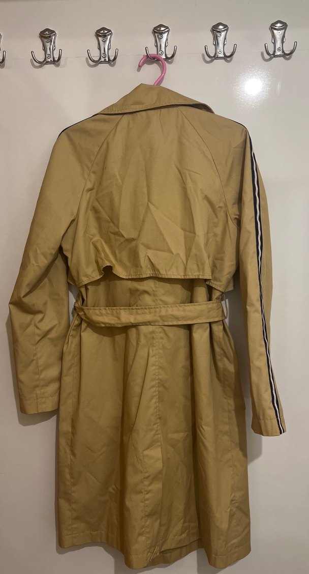 Bej Kuşaklı Midi Trençkot - Görsel 3